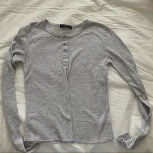 RARE brandy long sleeve grey top